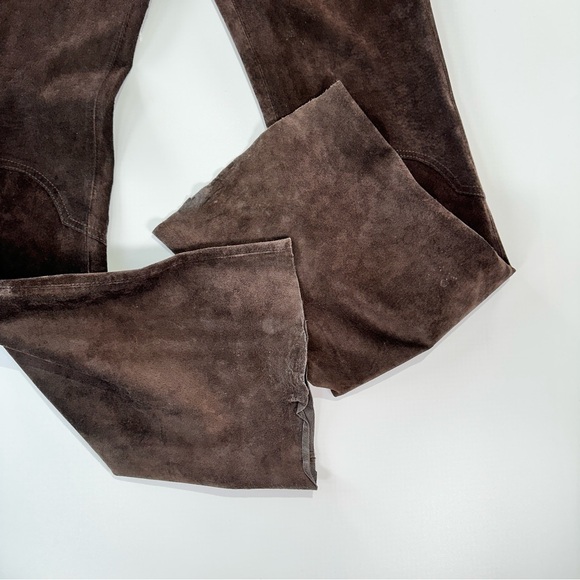 June Y2K Suede Leather Pants Brown Mixed Media Size 28 - Picture 5 of 14